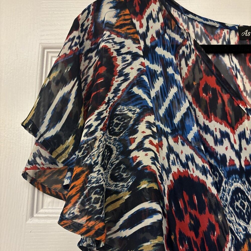 As You Wish Baby Doll Dress Womens MediumV-neck Knee Length Light Weight Boho - Picture 3 of 8